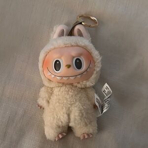 Adorable Cream Plush Keychain